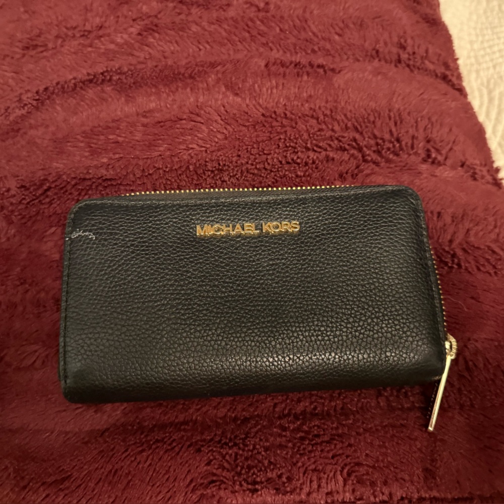 Michael Kors Black Wallet with Gold Accents